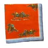 Seaward & Stearn Horse Race Scene W/ Red & Blue Pocket Square