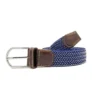 Roostas The Ponte Vedra Two Toned Woven Elastic Stretch Belt - Navy Blue/White