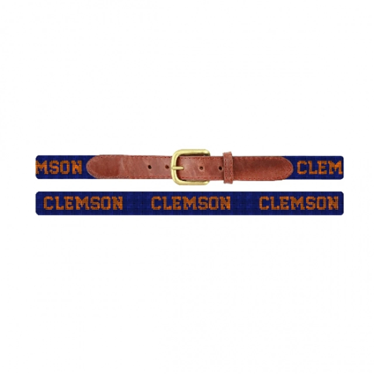 Smathers And Branson Needlepoint Belt - Clemson Text (Purple) 1 Smathers And Branson Needlepoint Belt - Clemson Text (Purple)