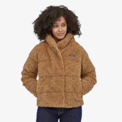 Patagonia Women's Recycled High Pile Fleece Down Jacket: Bearfoot Tan -Clothing Store 26760 BRTA OM1 2 98512.1676400192