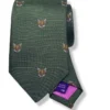 Seaward And Stearn English Woven Fox Head Tie: Green