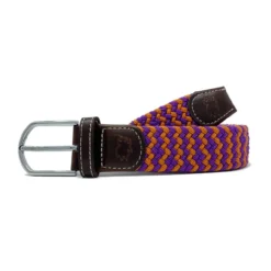 Roostas The Aiken Two Toned Woven Elastic Stretch Belt - Purple/Orange