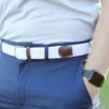 Roostas The Destin Woven Elastic Stretch Belt - White