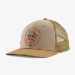 Patagonia Take A Stand Trucker Hat: Wild Grizz: Oar Tan