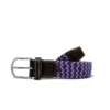 Roostas The Colonial Two Toned Woven Elastic Stretch Belt - Purple/Gray