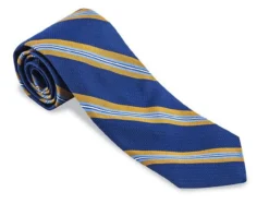 R Hanauer Blue Thompson Stripes Necktie