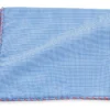 R. Hanauer Blue Gingham With Orange Whipstitch Border Pocket Square