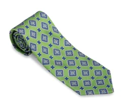R. Hanauer Green Adams Medallions Necktie