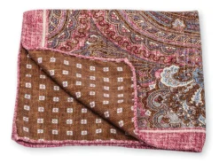 R. Hanauer Pink/Brown Paisley/Neat Pocket Square
