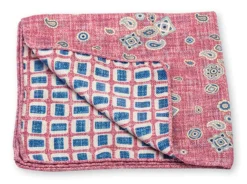 R. Hanauer Pink Pine/Rectangles Pocket Square