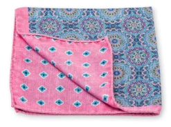 R. Hanauer Pink Medallions/Neat Pocket Square