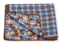 R. Hanauer Blue Equestrian Pocket Square