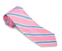 R. Hanauer Pink Hallberg Stripes Necktie