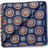 R Hanauer Reversible Paisley Medallion Pocket Square: Navy/Brown