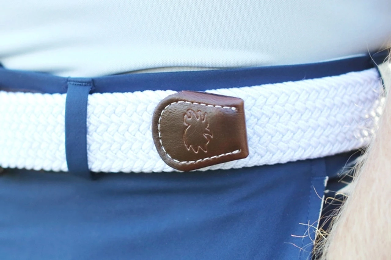 Roostas The Destin Woven Elastic Stretch Belt - White 2 Roostas The Destin Woven Elastic Stretch Belt - White - Image 2