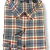 Stantt Dusty Cobalt And Burgundy Plaid Flannel