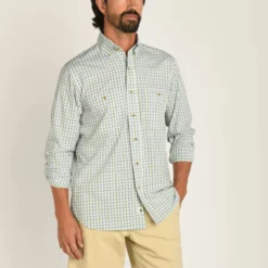 Duckhead Performance Poplin Guide Shirt - Dickson Plaid: Loden Green