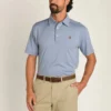 Duck Head Hayes Performance Logo Polo: Tempest Blue