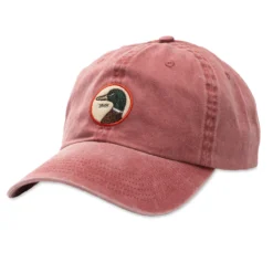 Duckhead Circle Patch Twill Hat: Washed Red