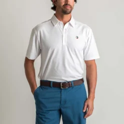 Duck Head Hayes Performance Logo Polo: White