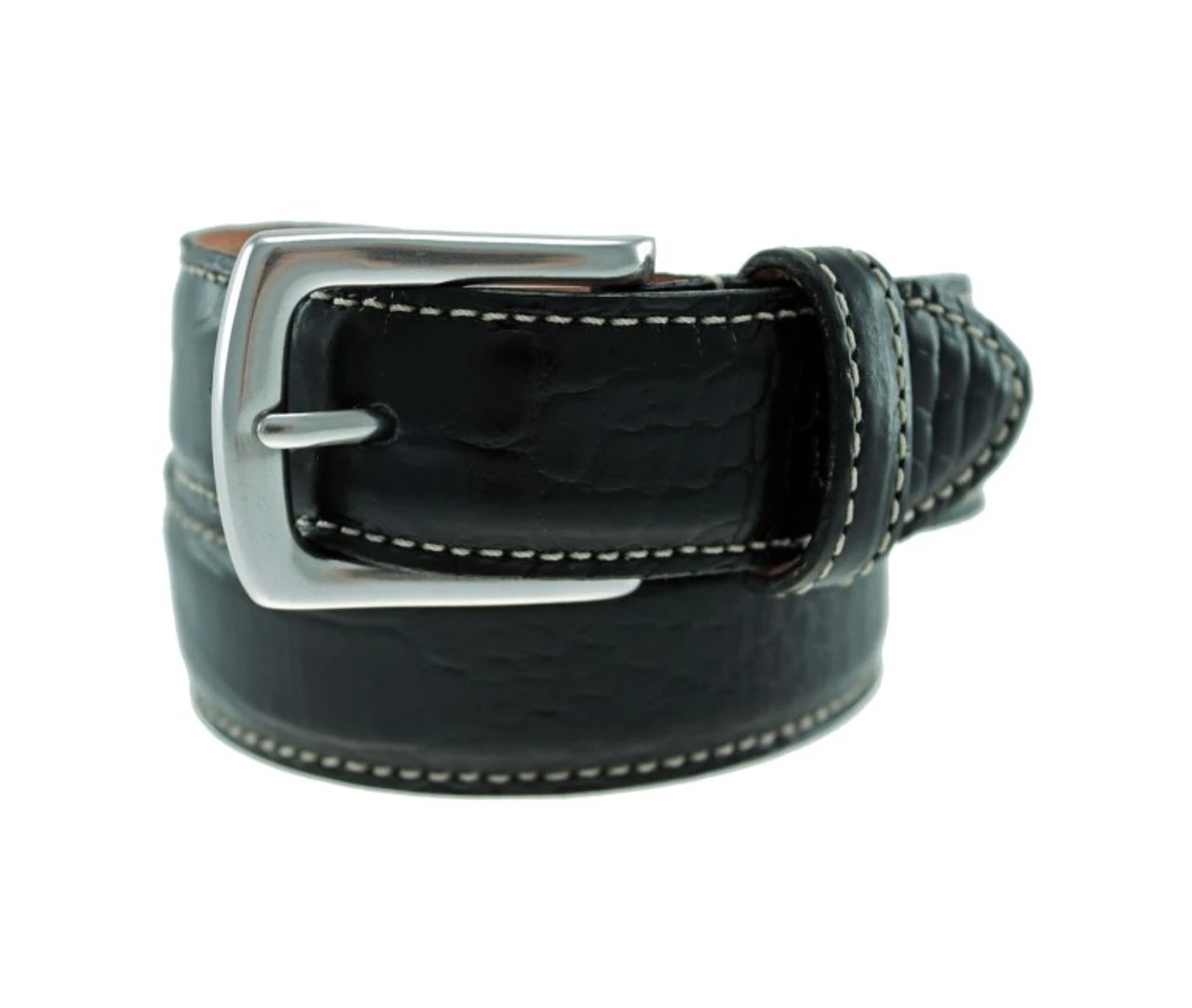 T.B. Phelps El Paso Croco Leather Belt - Black 1 T.B. Phelps El Paso Croco Leather Belt - Black