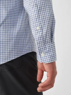 Faherty The Movement™ Shirt: Light Blue Gingham -Clothing Store FA22 faherty mens MWC0081 LBI THE MOVEMENT SHIRT LIGHT BLUE GINGHAM Detail 1 1000x 26458.1679347161