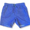 Michael's Half Moon Swim Trunks W/ Cyclist Liner: Turquoise & Pink