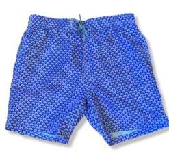 Michael's Half Moon Swim Trunks W/ Cyclist Liner: Turquoise & Pink