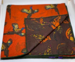 Seaward And Stearn Flying Pheasant Pocket Square: Green