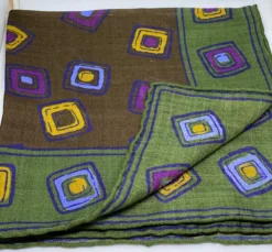 Seaward And Stearn Geometric Square/Border Pocket Square: Green