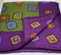 Seaward And Stearn Geometric Square/Border Pocket Square: Purple