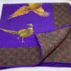 Seaward And Stearn Pheasant W/ Border Pocket Square: Purple