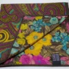 R Hanauer Brown Paisley/Flower Pocket Square