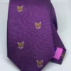 Seaward And Stearn English Woven Silk Fox Head Tie: Purple