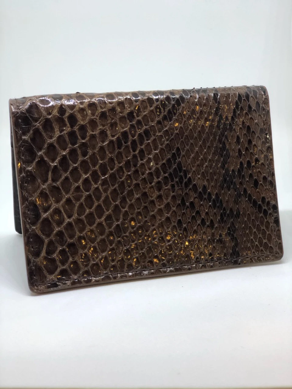 W Kleinberg Python Card ID Case Wallet: Glazed Brown 2 W Kleinberg Python Card ID Case Wallet: Glazed Brown - Image 2