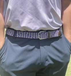 Roostas The Colonial Two Toned Woven Elastic Stretch Belt - Purple/Gray -Clothing Store IMG 6158 002 31168.1624494211 08326.1635519305