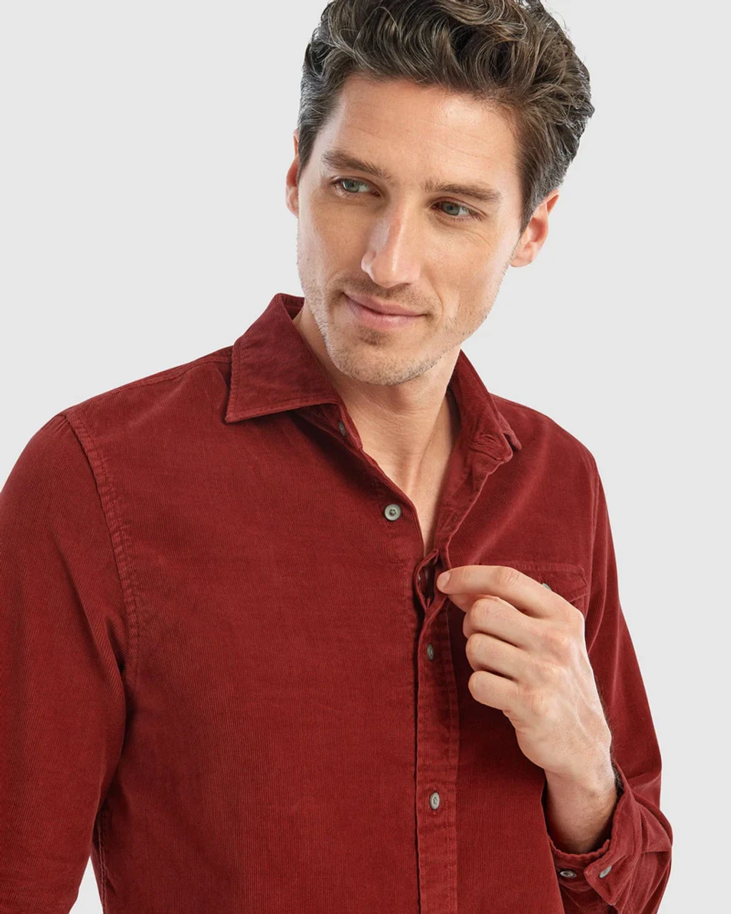 Johnnie-O Kodiak Hangin' Out Corduroy Shirt: Malibu Red - Image 2
