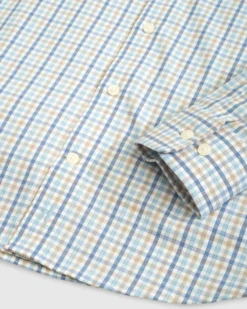 Johnnie-O Cary PREP-FORMANCE Button Up Shirt: Oceanside -Clothing Store JMWL7460 CARY Mens Woven OCEANSIDE 23SS Detail 800x 91312.1677347336