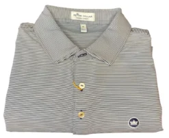 Peter Millar Jubilee Stripe Performance Polo: Navy - Crown Logo