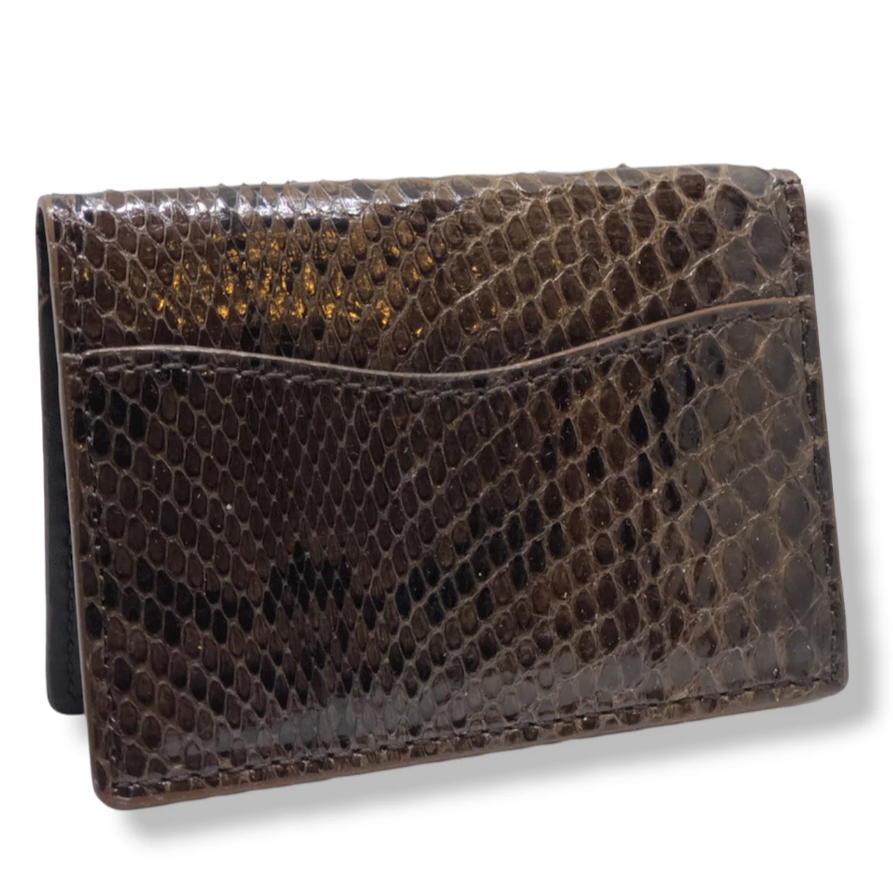 W Kleinberg Python Card ID Case Wallet: Glazed Brown 1 W Kleinberg Python Card ID Case Wallet: Glazed Brown