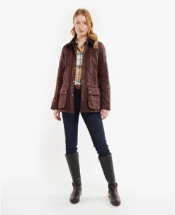 Barbour Womens Beadnell Polarquilt: Windsor/Brown -Clothing Store LQU0471RE76 AW22 getthelook model 78083.1663257702