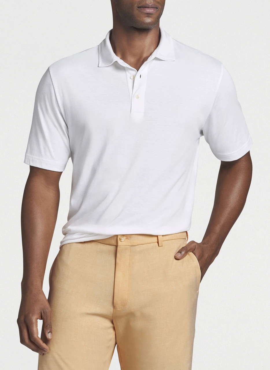 Peter Millar Drirelease® Natural Touch Polo: White 2 Peter Millar Drirelease® Natural Touch Polo: White - Image 2