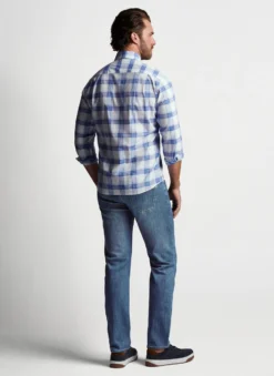 Peter Millar Vintage Washed Five-Pocket Denim: Medium Wash Indigo -Clothing Store ME0XB90FB MWI ALT Z 80963.1675101916