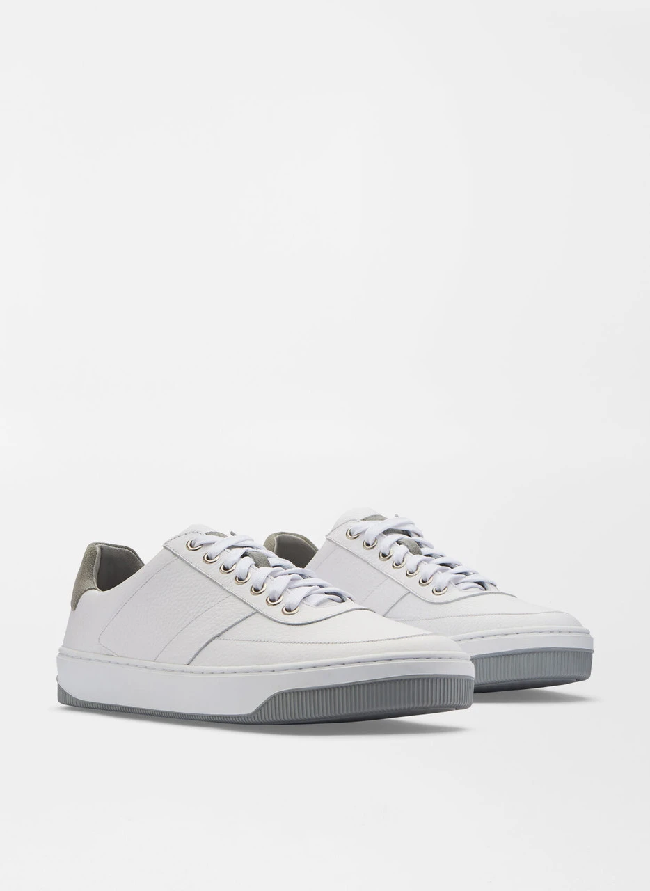 Peter Millar Vantage Pebble Grain Leather Sneaker: White 2 Peter Millar Vantage Pebble Grain Leather Sneaker: White - Image 2