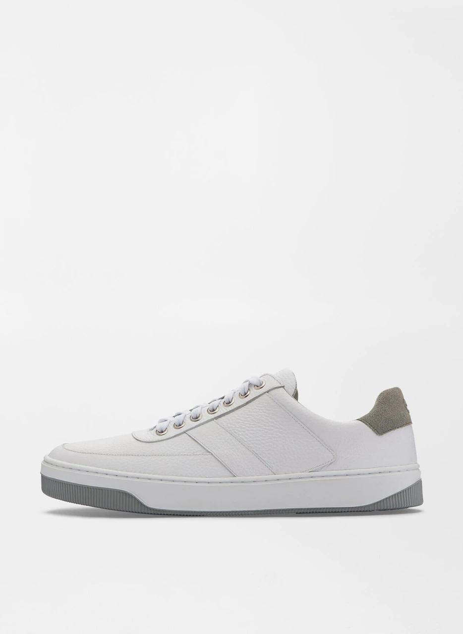 Peter Millar Vantage Pebble Grain Leather Sneaker: White 4 Peter Millar Vantage Pebble Grain Leather Sneaker: White - Image 4