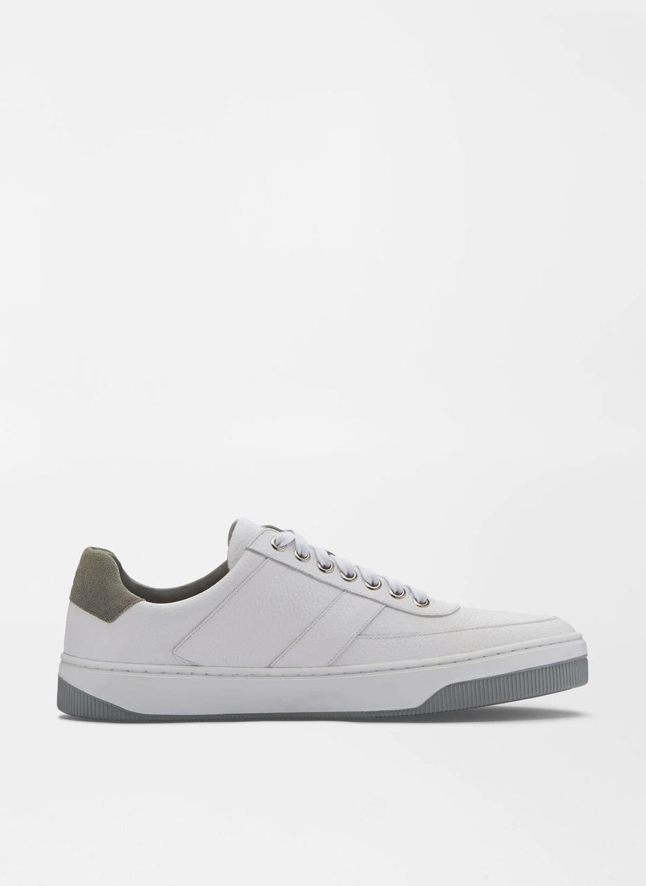 Peter Millar Vantage Pebble Grain Leather Sneaker: White 5 Peter Millar Vantage Pebble Grain Leather Sneaker: White - Image 5