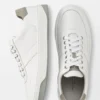 Peter Millar Vantage Pebble Grain Leather Sneaker: White