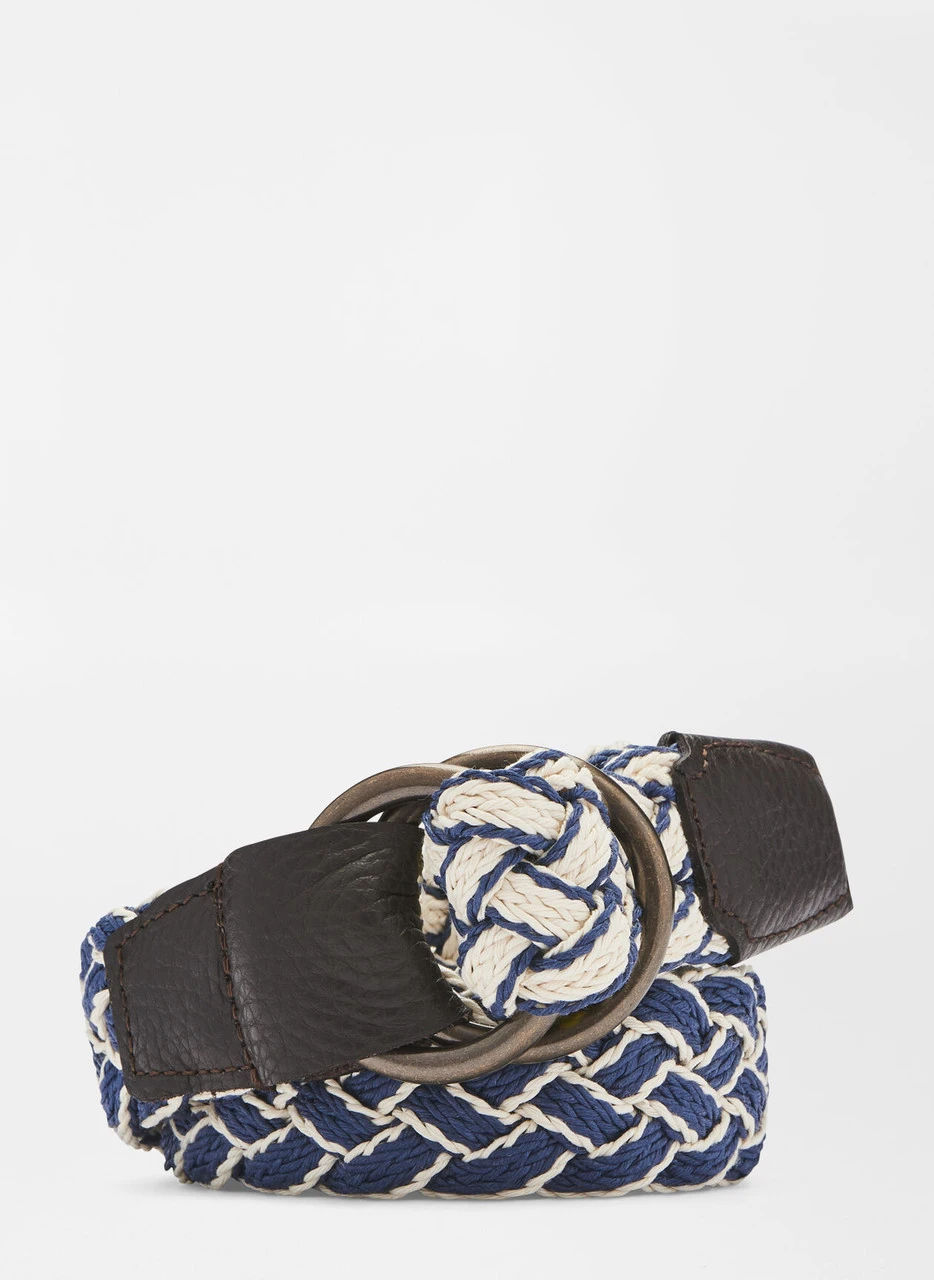 Peter Millar Seaside Reversible O-Ring Belt: Ocean Blue 1 Peter Millar Seaside Reversible O-Ring Belt: Ocean Blue
