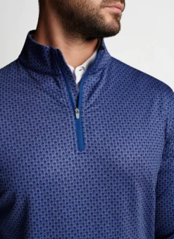 Peter Millar Perth Perth Piña Skullada Performance Quarter-Zip: Sport Navy -Clothing Store MS23EK40C SNV ALT Z 64991.1676312519
