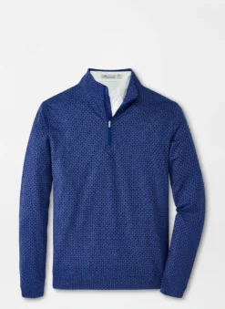 Peter Millar Perth Perth Piña Skullada Performance Quarter-Zip: Sport Navy
